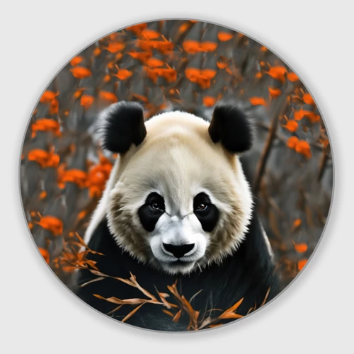 Круглый коврик для мышки Большой панда