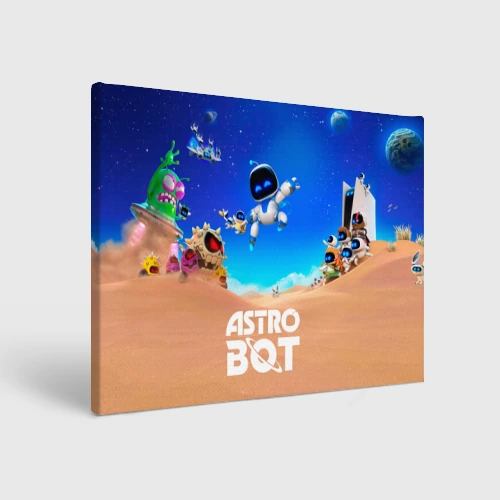 Холст прямоугольный Astro bot персонажи