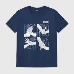 Мужская футболка хлопок Айкидо - техника захвата руки