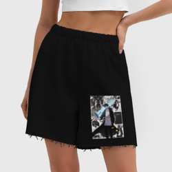 Женские шорты oversize футер хлопок Поднятие уровня в одиночку Джину Сон охотник коллаж - фото 2