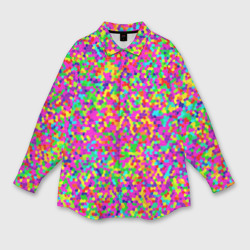 Женская рубашка oversize 3D Паттерн разноцветная мелкая мозаика