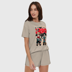 Женская пижама с шортиками хлопок Моя геройская академия Кацуки Бакуго коллаж Идзуку Мидория - фото 2