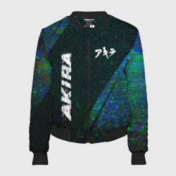Женский бомбер 3D Akira glitch blue