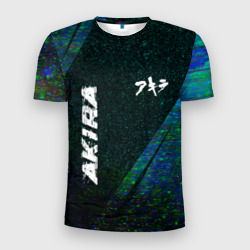 Мужская футболка 3D Slim Akira glitch blue