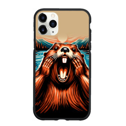 Чехол для iPhone 11 Pro Max матовый Крик бобра