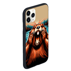 Чехол для iPhone 11 Pro Max матовый Крик бобра - фото 2