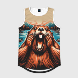 Мужская спортивная майка 3D Крик бобра