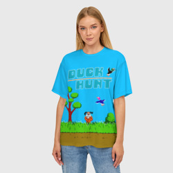 Женская футболка oversize 3D Duck hunt dog - фото 2