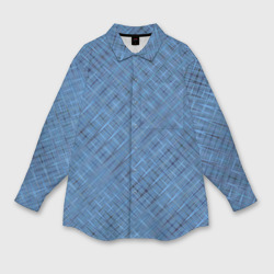 Тёмно-голубой текстурированный – Мужская рубашка oversize 3D с принтом купить