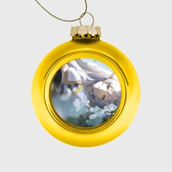 Ёлочный шар стеклянный/пластиковый Sousou no Frieren Фрирен в цветочном поле