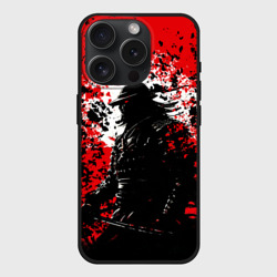 Чехол силиконовый для Apple iPhone 15 Pro матовый Призрак самурая Ghost of Tsushima