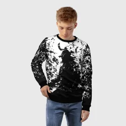 Детский свитшот 3D Ghost of Tsushima black and white - фото 2