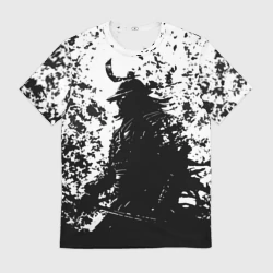 Мужская футболка 3D Ghost of Tsushima black and white