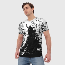 Мужская футболка 3D Ghost of Tsushima black and white - фото 2