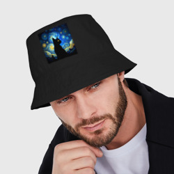 Мужская панама хлопок Черный кот Ван Гога - фото 2
