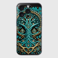 Чехол для iPhone 16 Pro Max силиконовый с защитой камеры Древо жизни - сакральная славянская символика