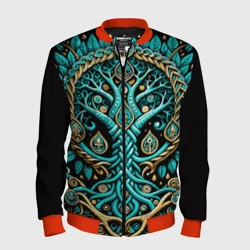 Мужской бомбер 3D Древо жизни - сакральная славянская символика