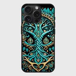 Чехол силиконовый для Apple iPhone 15 Pro матовый Древо жизни - сакральная славянская символика