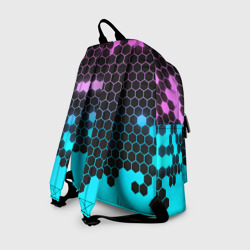 Рюкзак с принтом Standoff 2 - Hexagon для любого человека, вид сзади №1. Цвет основы: белый