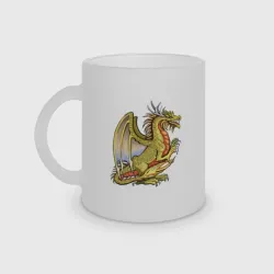Кружка матовая стеклянная HOMM3 gold dragon 