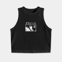 Женская укороченная майка-топ хлопок Тетрадь смерти - Desu Noto
