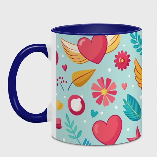 Кружка с полной запечаткой с принтом Сердечко с крылышками - картинка 2 Кружка с полной запечаткой Сердечко с крылышками - фото 2