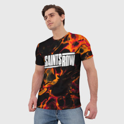 Мужская футболка 3D Saints Row red lava - фото 2