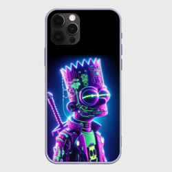 Чехол для iPhone 12 Pro Bart Simpson cyber ninja - neon glow
