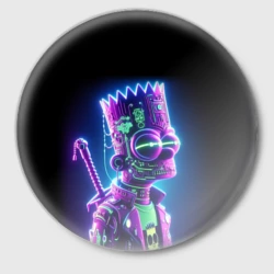 Значок Bart Simpson cyber ninja - neon glow