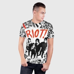 Мужская футболка 3D Slim Paramore - riot - фото 2