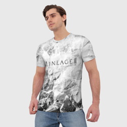 Мужская футболка 3D Lineage 2 white graphite - фото 2