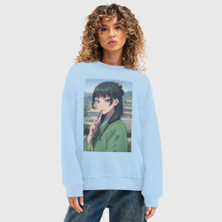 Женский свитшот oversize без начеса хлопок Монолог фармацевта Маомао детектив - фото 2