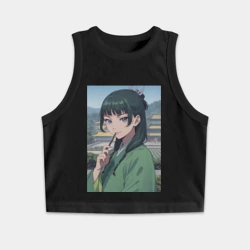 Женская укороченная майка-топ хлопок Монолог фармацевта Маомао детектив