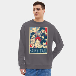 Мужской свитшот oversize без начеса хлопок Хвост Феи Эрза Скарлет Нацу Драгнил - фото 2