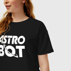 Женская футболка хлопок Oversize Astro bot logo - фото 2