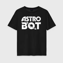 Женская футболка хлопок Oversize Astro bot logo