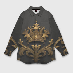 Объемная золотая корона с узорами – Мужская рубашка oversize 3D с принтом купить со скидкой в -9%