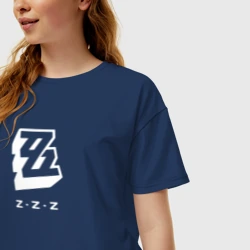 Женская футболка хлопок Oversize Zenless Zone Zero logo - фото 2