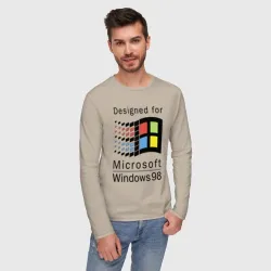 Мужской лонгслив хлопок Разработанный для windows 98 - фото 2