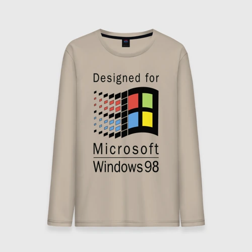 Мужской лонгслив хлопок Разработанный для windows 98
