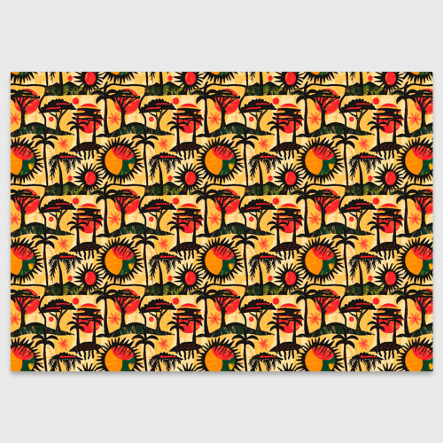 Поздравительная открытка с принтом Африка солнце пальмы, вид спереди №1