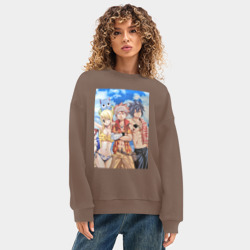 Женский свитшот oversize без начеса хлопок Хвост Феи Нацу Драгнил Грей Фуллбастер - фото 2