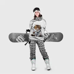 Накидка на куртку 3D Котик в халате и кофе - фото 2
