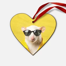 Деревянная игрушка Сердце Ля какая модная крыса на желтом