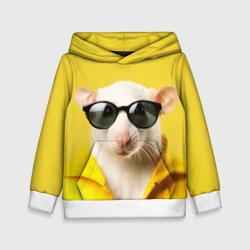 Детская толстовка 3D Ля какая модная крыса на желтом