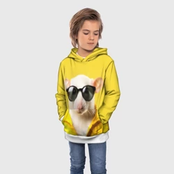 Детская толстовка 3D Ля какая модная крыса на желтом - фото 2