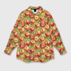 Румяные яблоки паттерн – Женская рубашка oversize 3D с принтом купить со скидкой в -9%