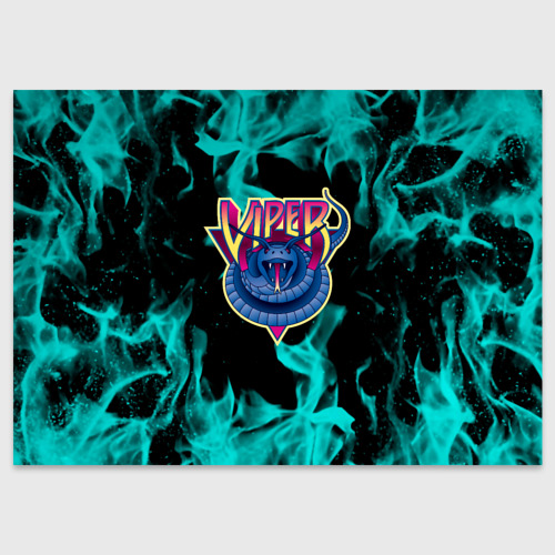 Поздравительная открытка с принтом Вайпер flame neon game, вид спереди №1