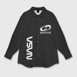 Nasa space logo white – Мужская рубашка oversize 3D с принтом купить со скидкой в -9%