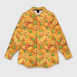 Сочные сладкие абрикосы паттерн – Женская рубашка oversize 3D с принтом купить со скидкой в -9%